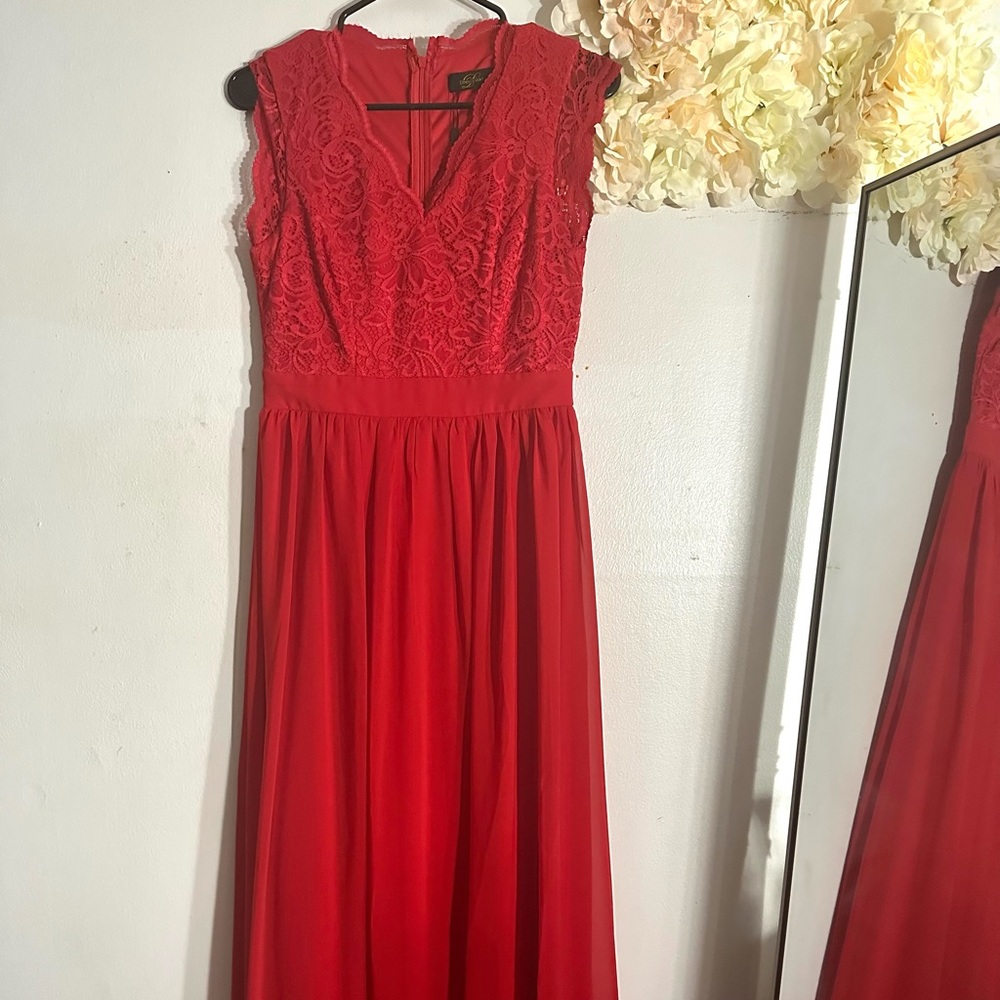 Red bride maid dress